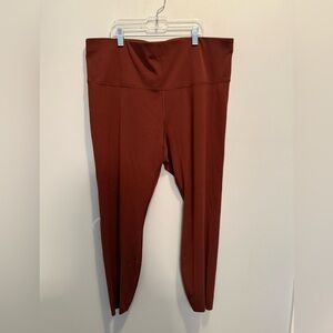 Nike Dri-FIT 2X Cropped Workout Leggings Maroon Plus Size Athleisure